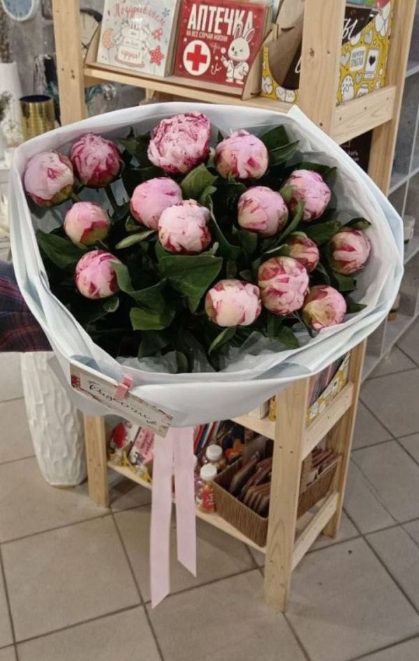 Букет пионы 15шт